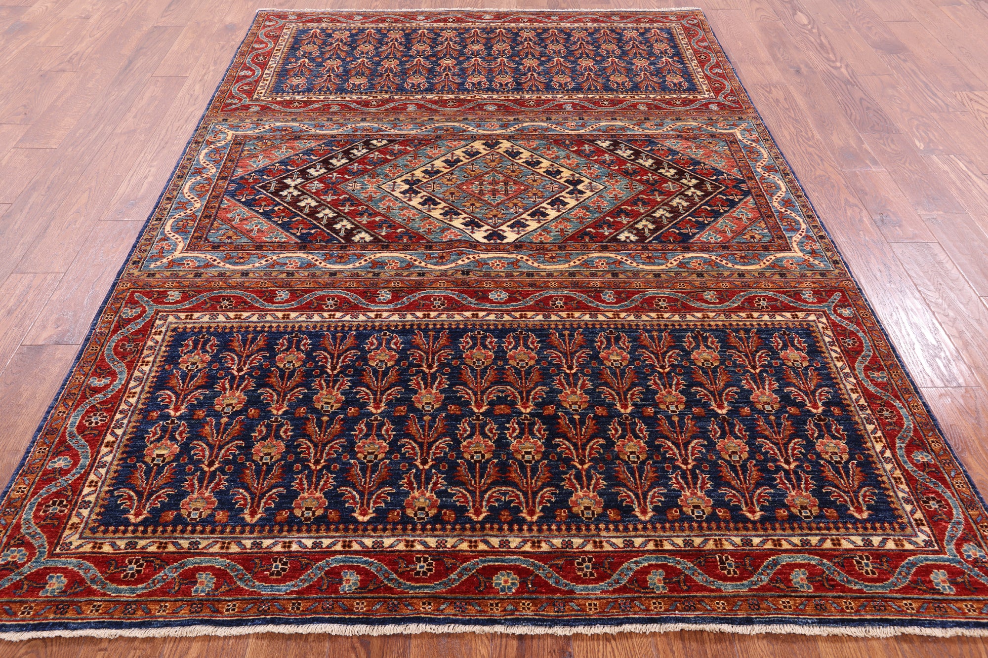 Persian Fine Serapi Handmade Wool Rug - 5' 10" X 8' 1" - Golden Nile