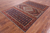 Persian Fine Serapi Handmade Wool Rug - 5' 10" X 8' 1" - Golden Nile
