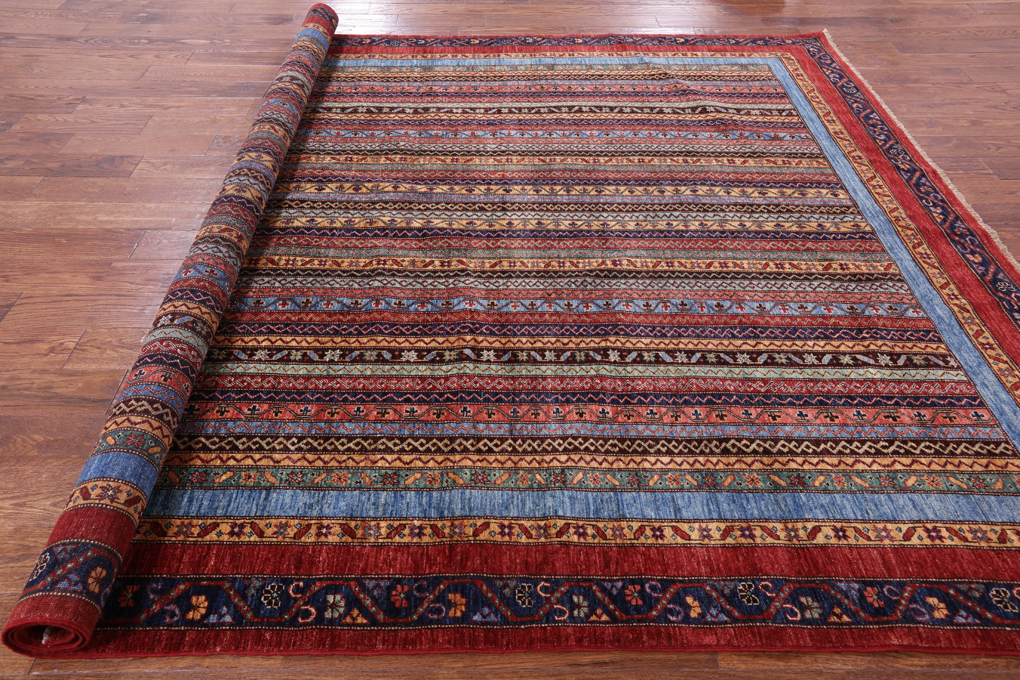 Shall Persian Gabbeh Handmade Wool Rug - 7' 11" X 9' 7" - Golden Nile