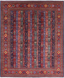Shall Persian Gabbeh Hand Knotted Wool Rug - 8' 0" X 9' 9" - Golden Nile