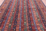 Shall Persian Gabbeh Hand Knotted Wool Rug - 8' 0" X 9' 9" - Golden Nile