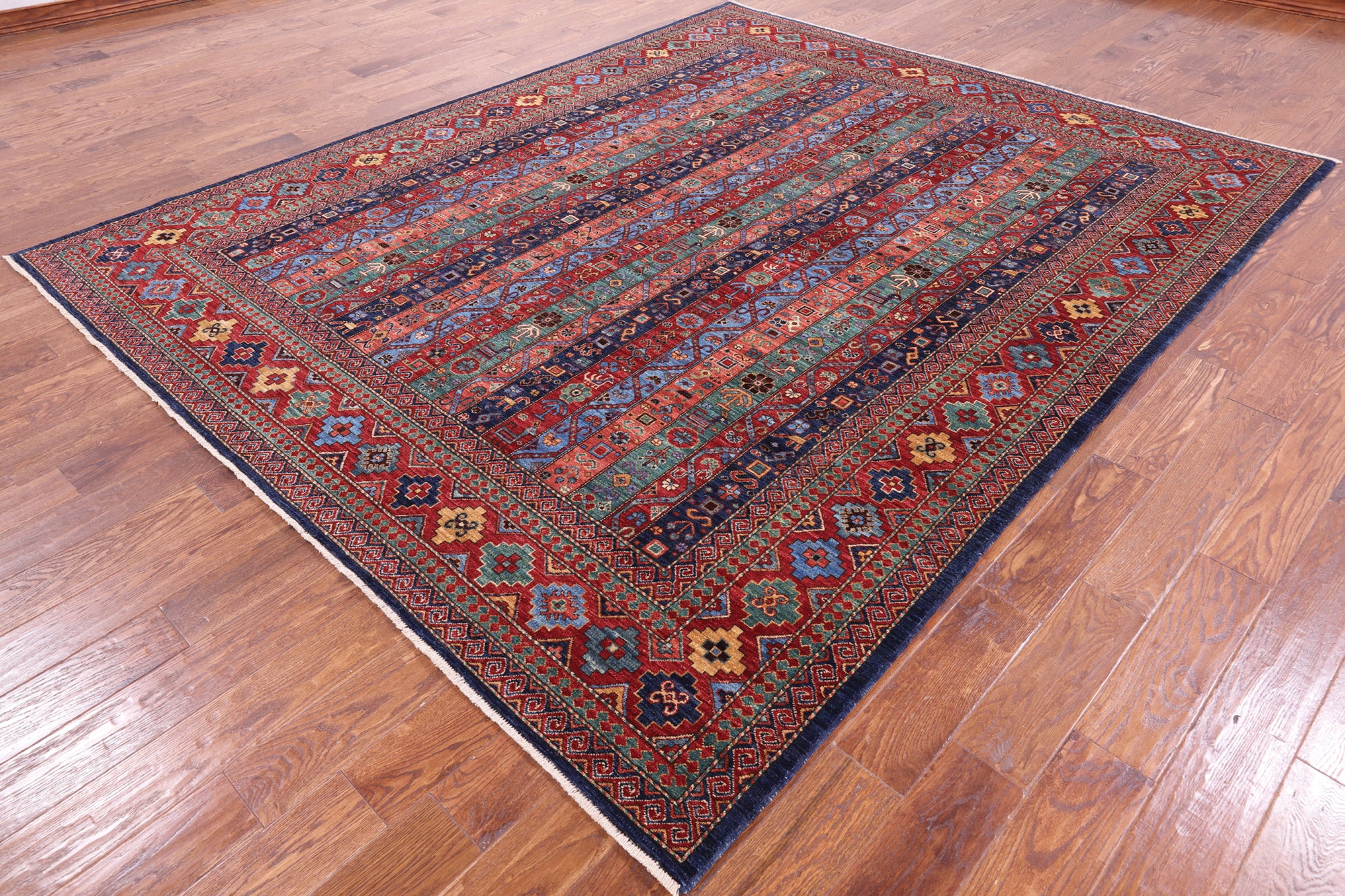 Shall Persian Gabbeh Hand Knotted Wool Rug - 8' 0" X 9' 9" - Golden Nile