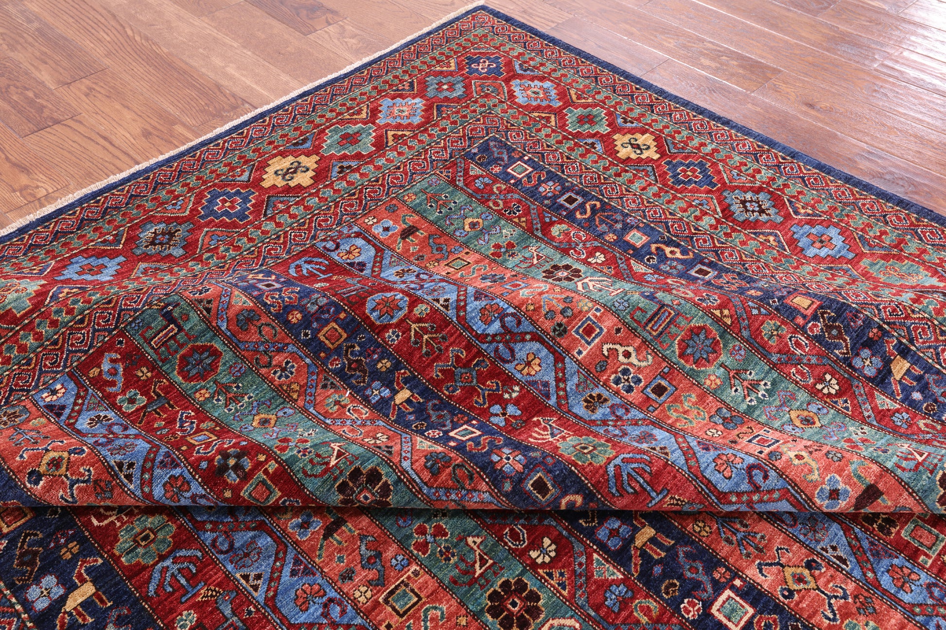 Shall Persian Gabbeh Hand Knotted Wool Rug - 8' 0" X 9' 9" - Golden Nile
