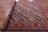Shall Persian Gabbeh Hand Knotted Wool Rug - 8' 0" X 9' 6" - Golden Nile