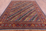 Shall Persian Gabbeh Hand Knotted Wool Rug - 8' 0" X 9' 6" - Golden Nile