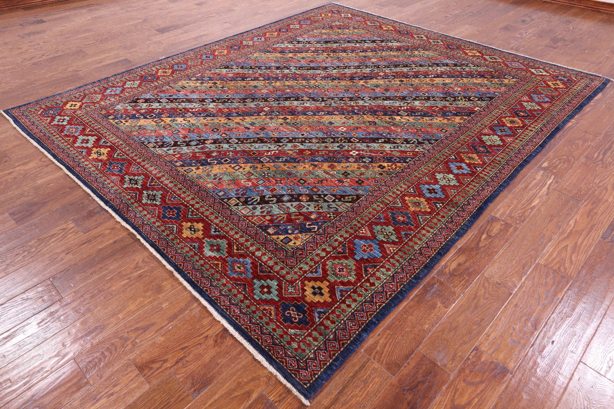 Shall Persian Gabbeh Hand Knotted Wool Rug - 8' 0" X 9' 6" - Golden Nile