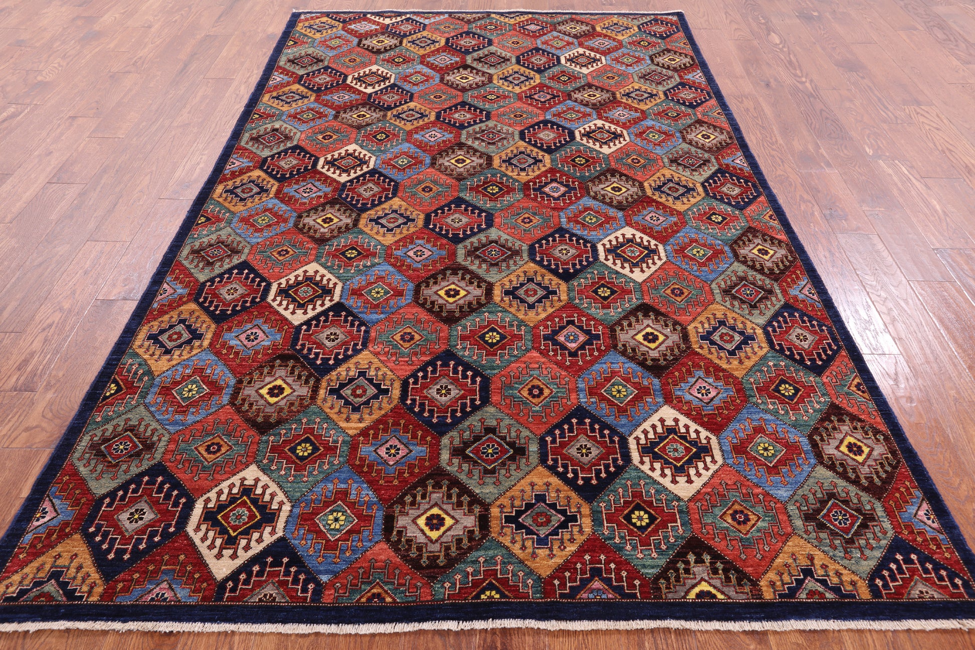 Shall Persian Gabbeh Hand Knotted Wool Rug - 5' 10" X 9' 3" - Golden Nile
