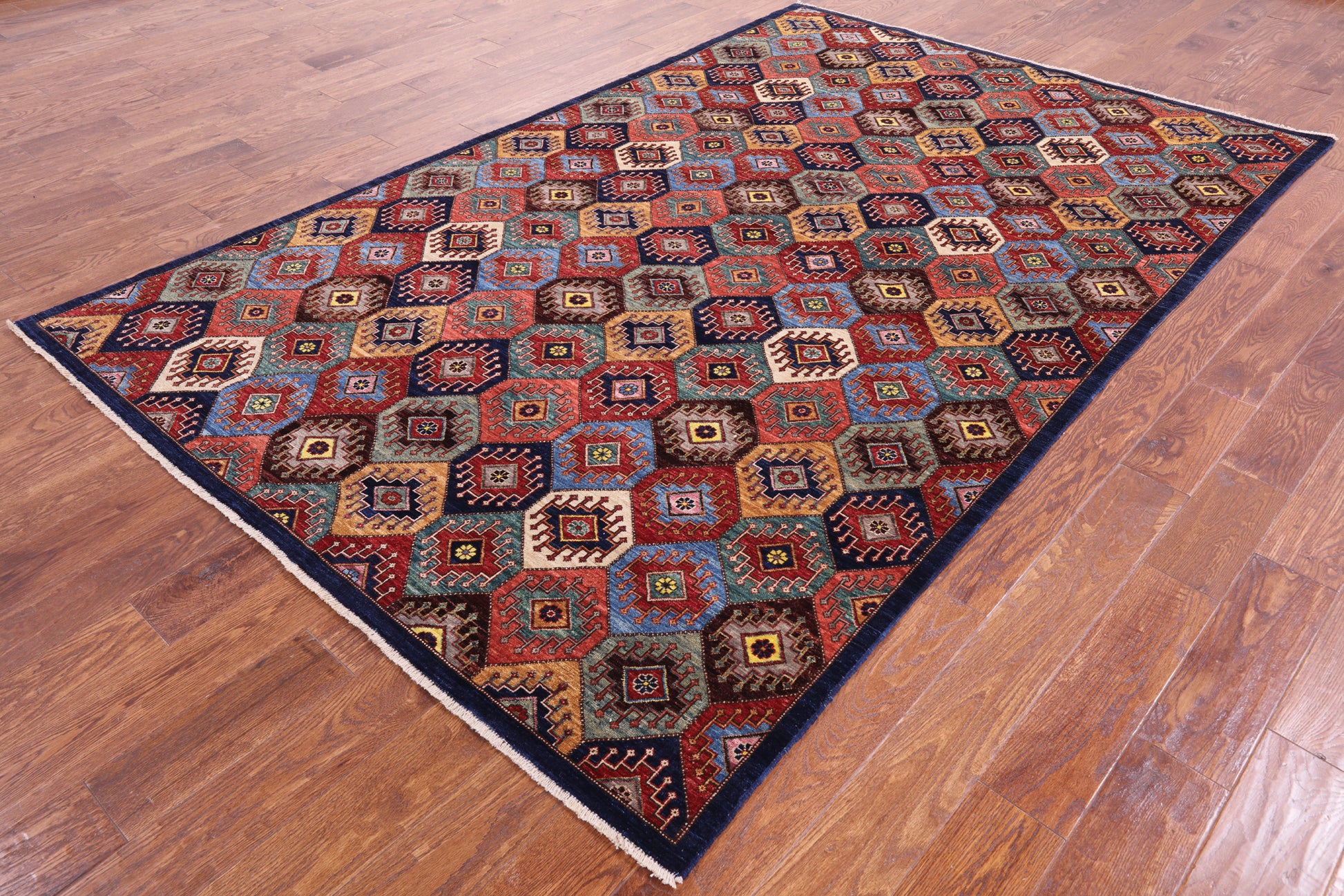 Shall Persian Gabbeh Hand Knotted Wool Rug - 5' 10" X 9' 3" - Golden Nile