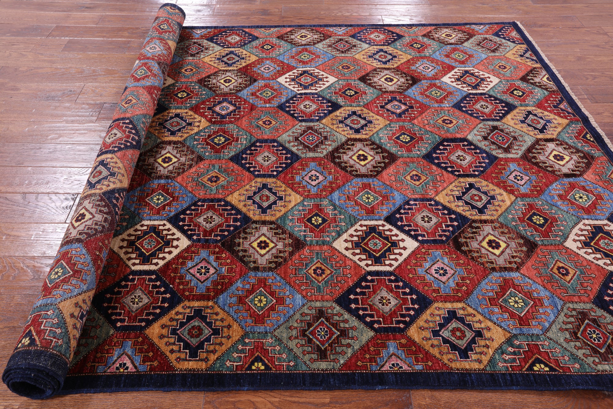 Shall Persian Gabbeh Hand Knotted Wool Rug - 5' 10" X 9' 3" - Golden Nile