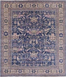 Blue Persian Fine Serapi Handmade Wool Rug - 8' 3" X 9' 7" - Golden Nile