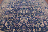 Blue Persian Fine Serapi Handmade Wool Rug - 8' 3" X 9' 7" - Golden Nile