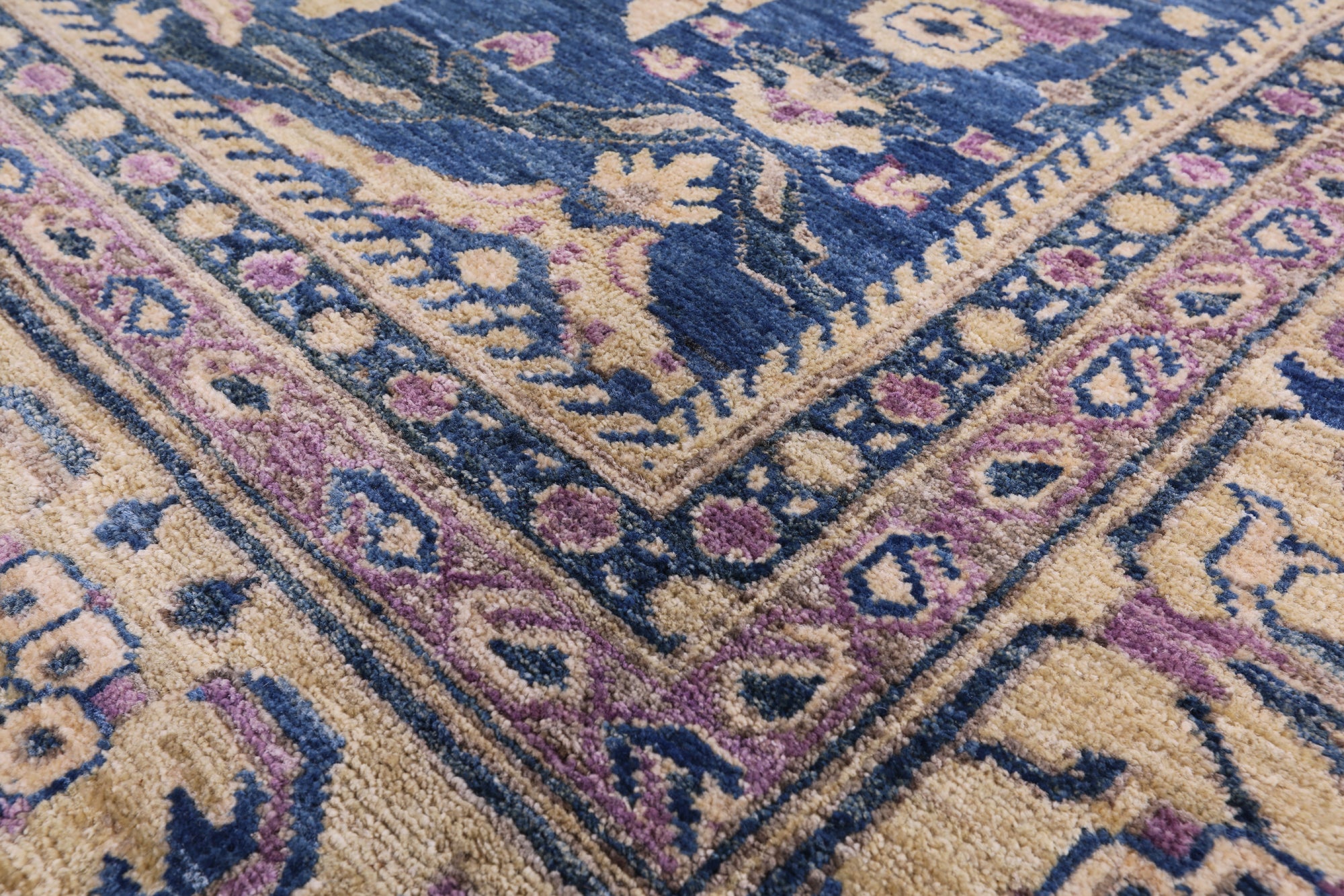 Blue Persian Fine Serapi Handmade Wool Rug - 8' 3" X 9' 7" - Golden Nile