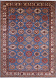 Blue Super Kazak Handmade Wool Rug - 9' 10" X 13' 6" - Golden Nile