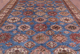 Blue Super Kazak Handmade Wool Rug - 9' 10" X 13' 6" - Golden Nile