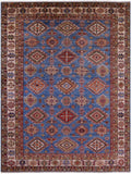 Blue Super Kazak Handmade Wool Rug - 9' 10" X 13' 1" - Golden Nile