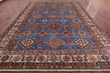 Blue Super Kazak Handmade Wool Rug - 9' 10" X 13' 1" - Golden Nile