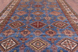 Blue Super Kazak Handmade Wool Rug - 9' 10" X 13' 1" - Golden Nile