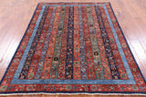Shall Persian Gabbeh Hand Knotted Wool Rug - 4' 10" X 6' 8" - Golden Nile