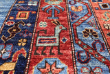 Shall Persian Gabbeh Hand Knotted Wool Rug - 4' 10" X 6' 8" - Golden Nile