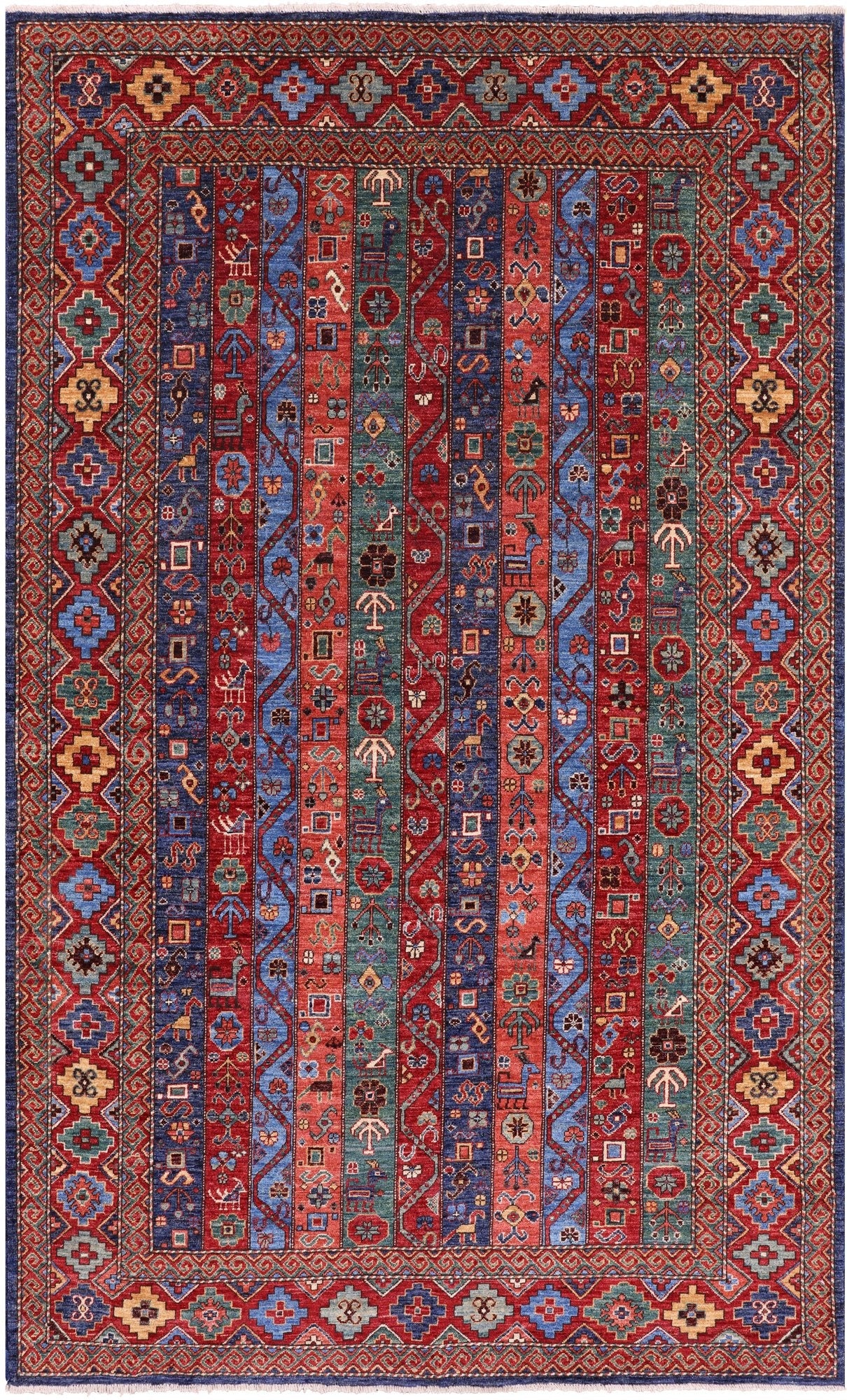 Shall Persian Gabbeh Handmade Wool Rug - 5' 1" X 8' 3" - Golden Nile