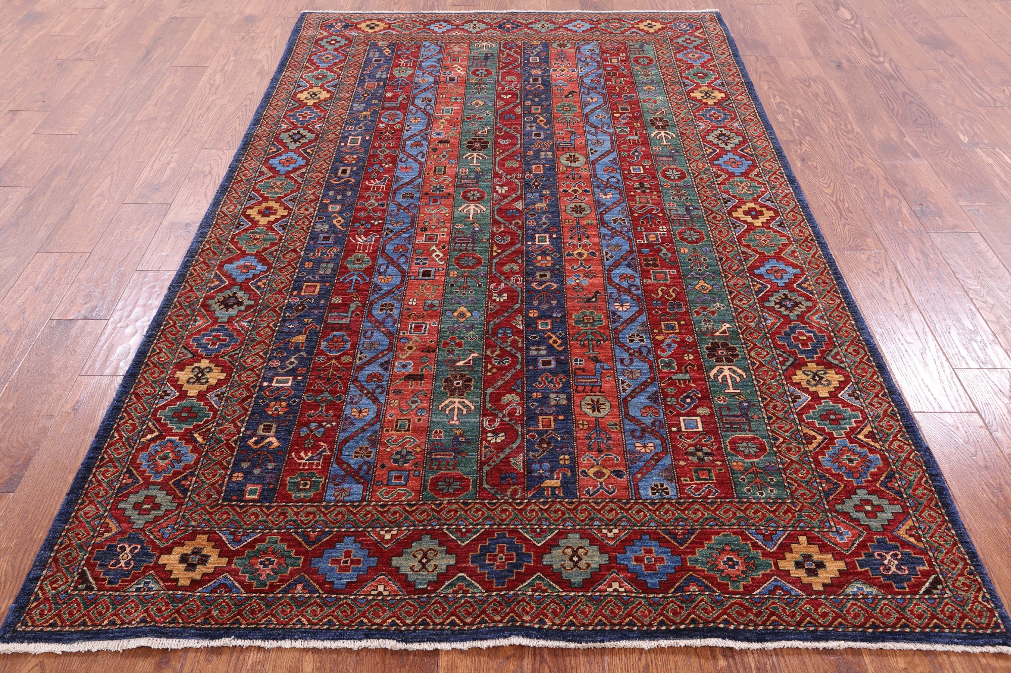 Shall Persian Gabbeh Handmade Wool Rug - 5' 1" X 8' 3" - Golden Nile