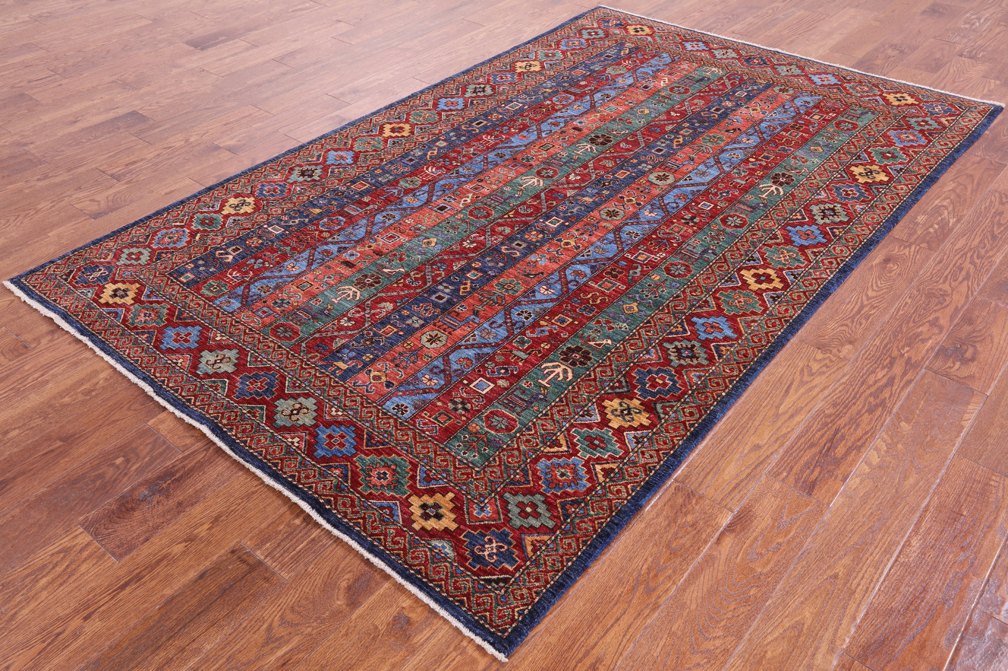 Shall Persian Gabbeh Handmade Wool Rug - 5' 1" X 8' 3" - Golden Nile