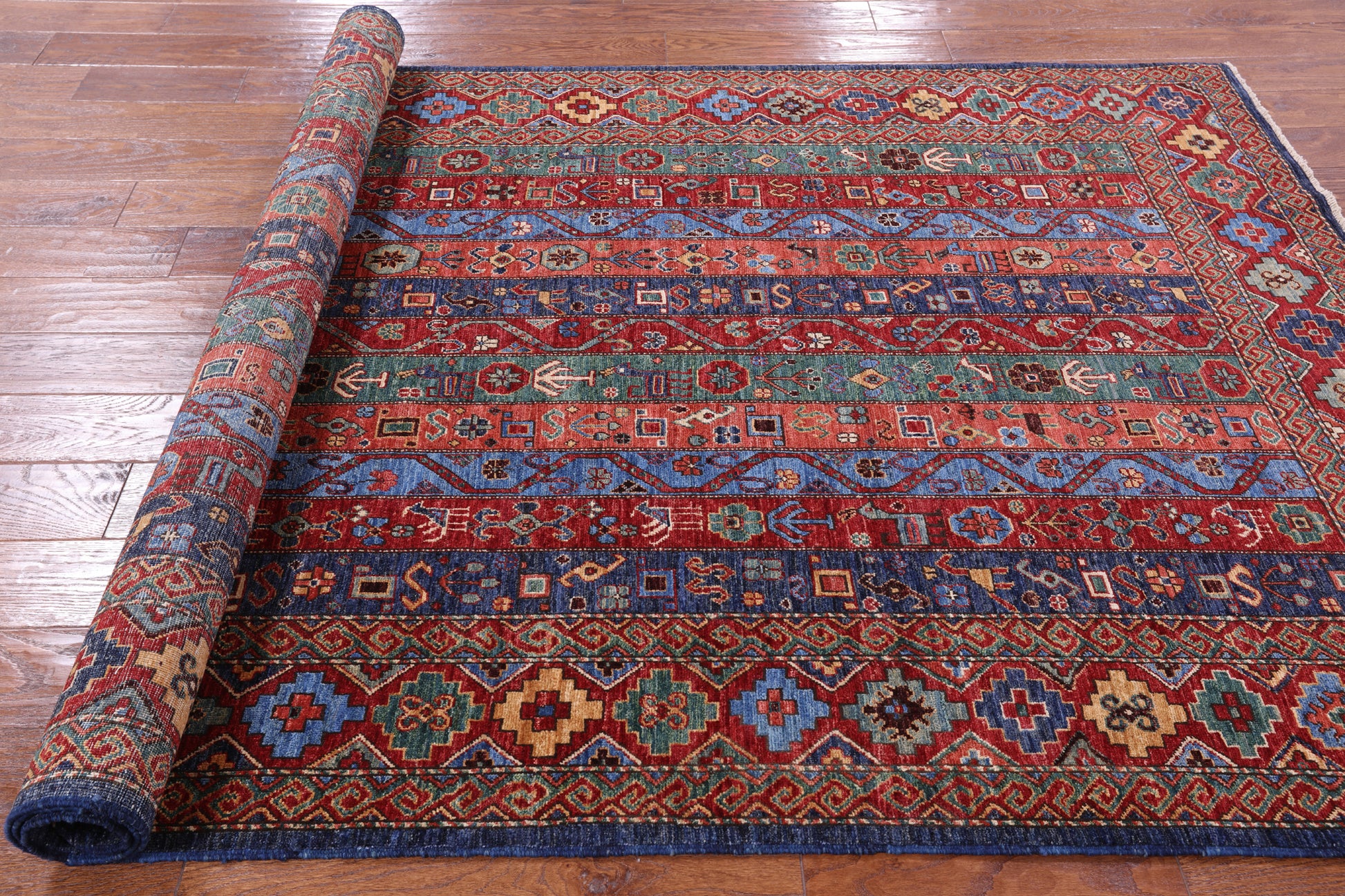 Shall Persian Gabbeh Handmade Wool Rug - 5' 1" X 8' 3" - Golden Nile