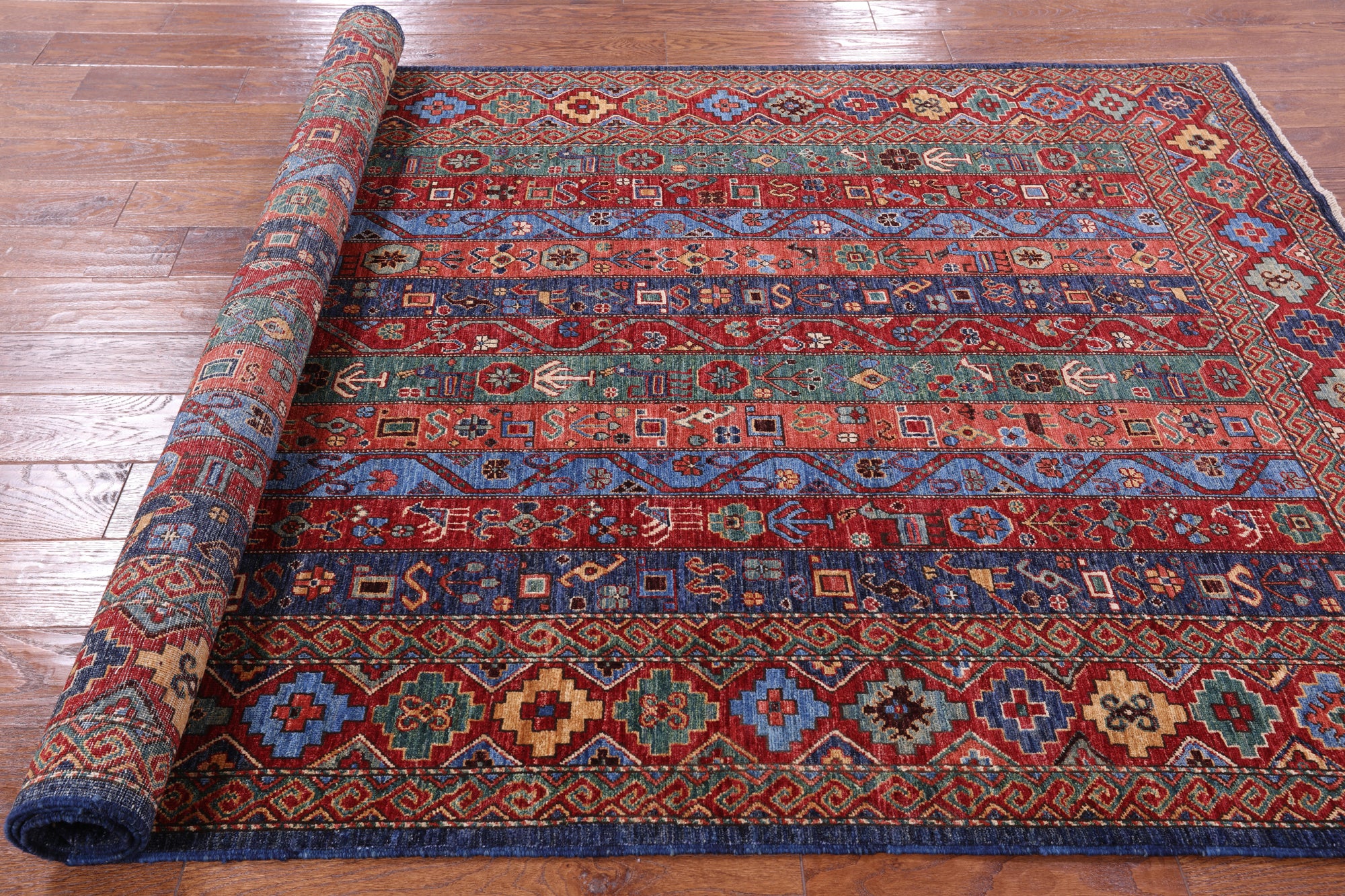 Shall Persian Gabbeh Handmade Wool Rug - 5' 1" X 8' 3" - Golden Nile