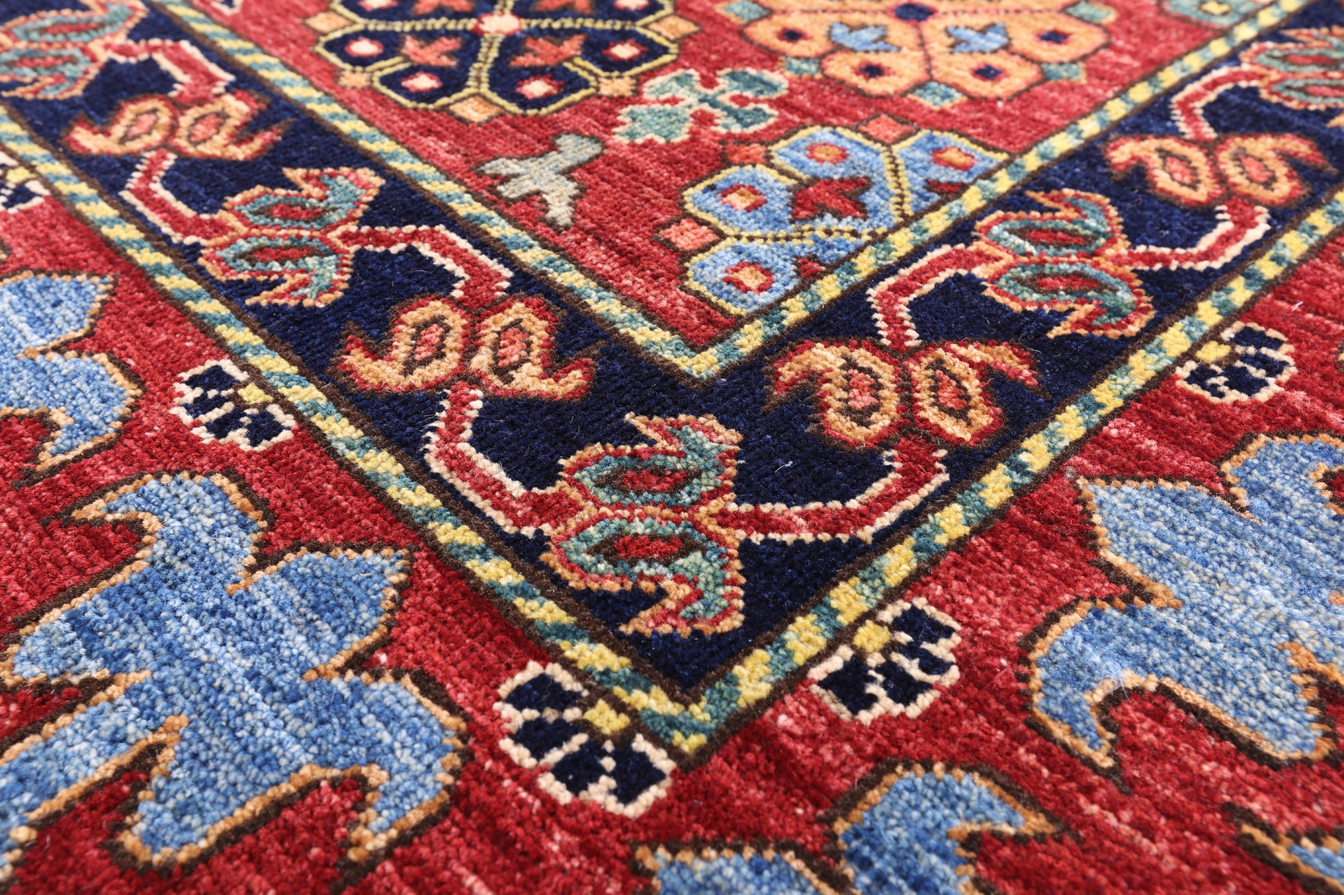 Red Turkmen Ersari Handmade Wool Rug - 7' 10" X 9' 10" - Golden Nile
