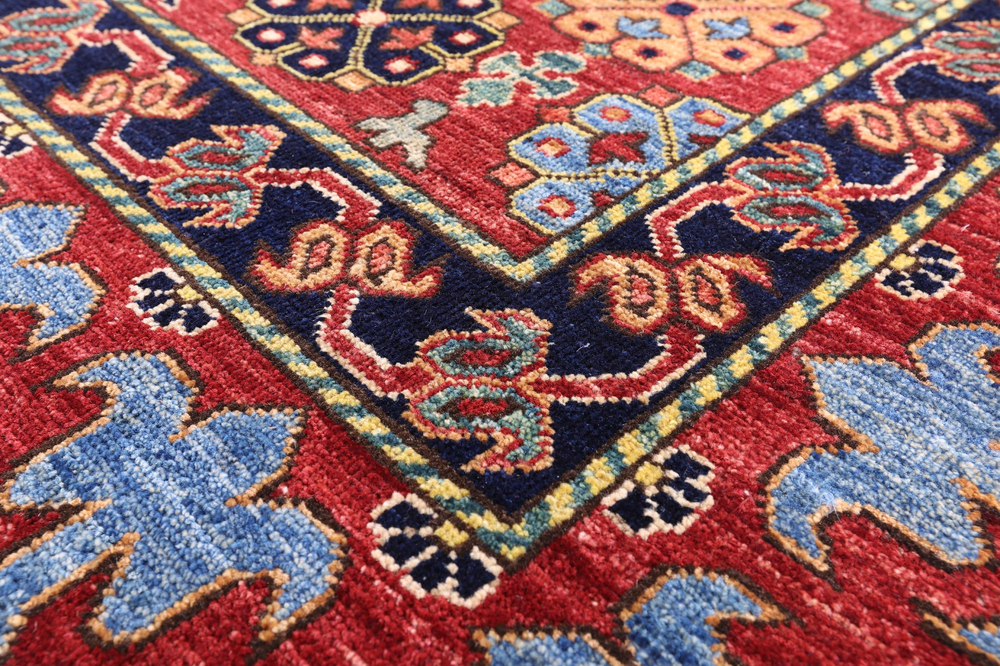 Red Turkmen Ersari Handmade Wool Rug - 7' 10" X 9' 10" - Golden Nile