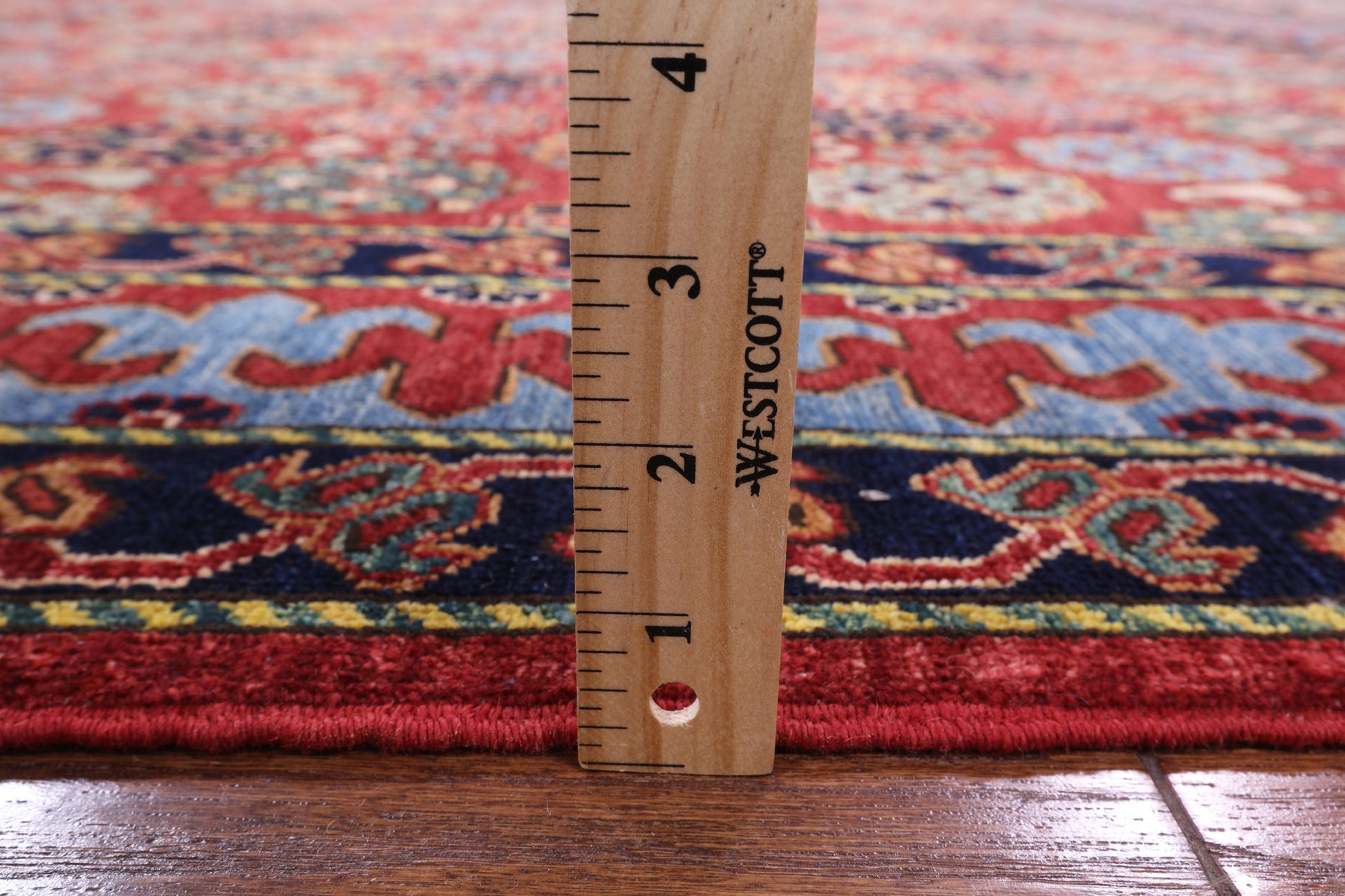 Red Turkmen Ersari Handmade Wool Rug - 7' 10" X 9' 10" - Golden Nile