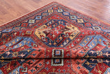 Red Turkmen Ersari Handmade Wool Rug - 7' 10" X 9' 8" - Golden Nile
