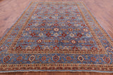 Blue Persian Fine Serapi Hand Knotted Wool Rug - 8' 10" X 11' 10" - Golden Nile