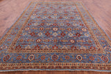 Blue Persian Fine Serapi Hand Knotted Wool Rug - 8' 10" X 11' 10" - Golden Nile
