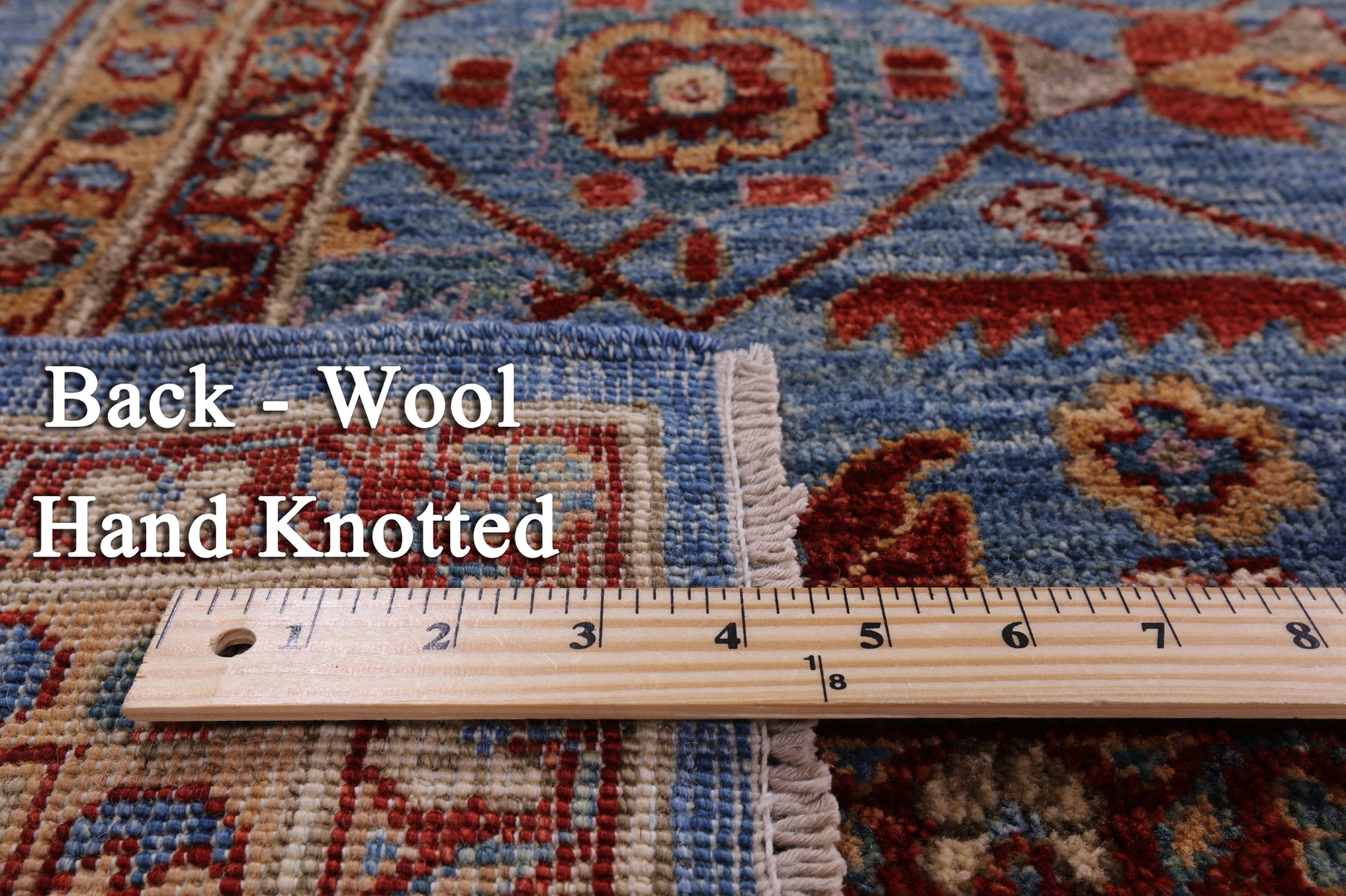 Blue Persian Fine Serapi Hand Knotted Wool Rug - 8' 10" X 11' 10" - Golden Nile