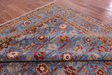 Blue Persian Fine Serapi Hand Knotted Wool Rug - 8' 10" X 11' 10" - Golden Nile