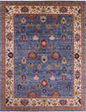 Blue Fine Serapi Handmade Wool Rug - 11' 6" X 14' 11" - Golden Nile