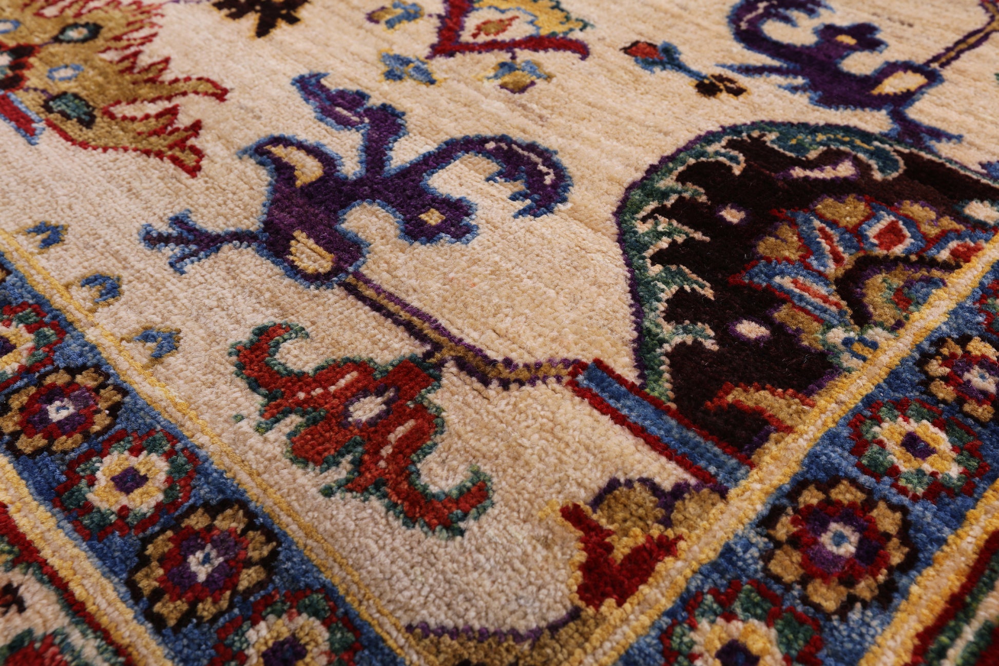 Blue Fine Serapi Handmade Wool Rug - 11' 6" X 14' 11" - Golden Nile