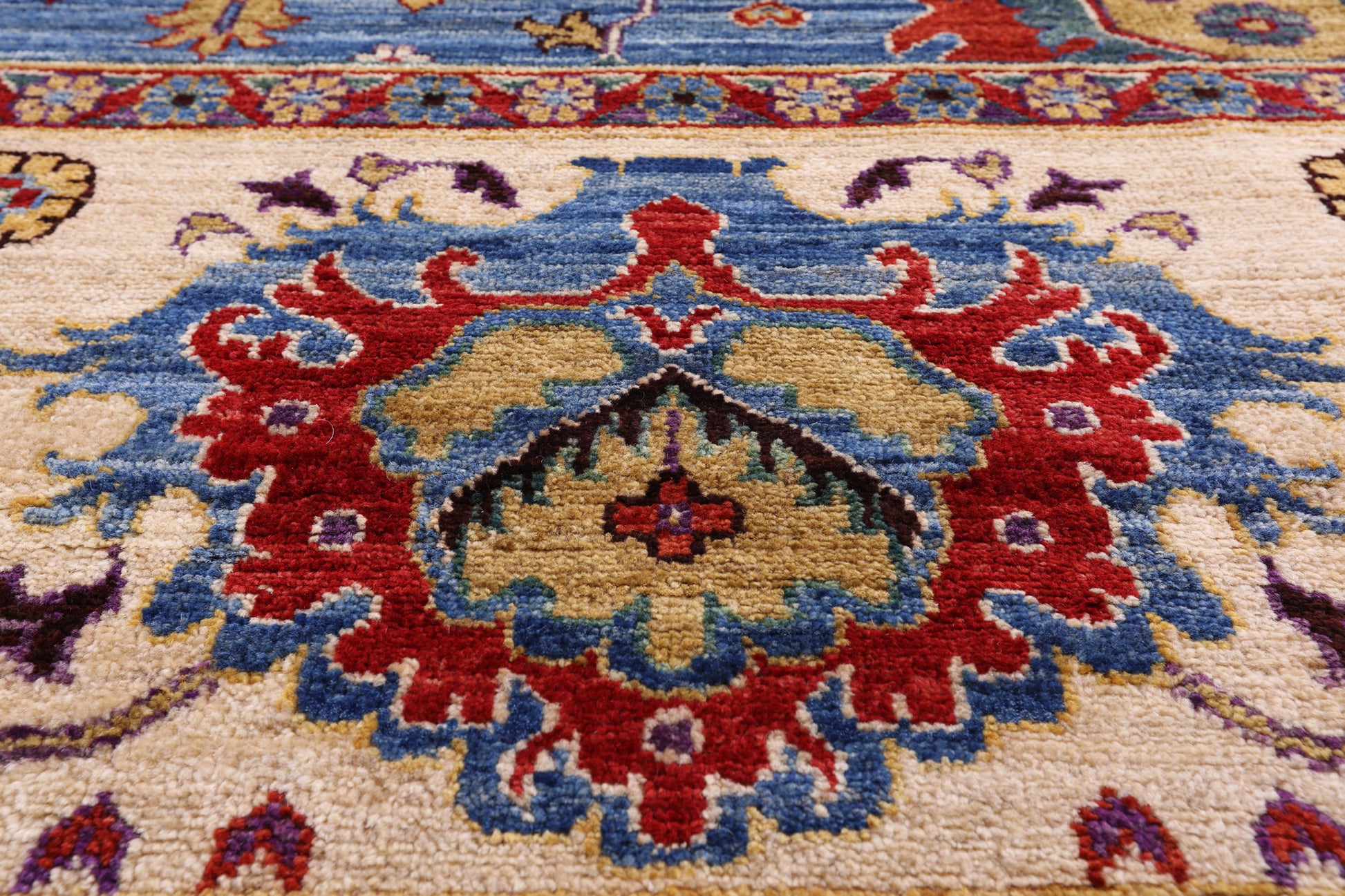 Blue Fine Serapi Handmade Wool Rug - 11' 6" X 14' 11" - Golden Nile