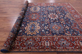 Blue Persian Fine Serapi Hand Knotted Wool Rug - 8' 11" X 12' 0" - Golden Nile