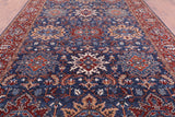 Blue Persian Fine Serapi Hand Knotted Wool Rug - 8' 11" X 12' 0" - Golden Nile