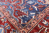 Blue Persian Fine Serapi Hand Knotted Wool Rug - 8' 11" X 12' 0" - Golden Nile