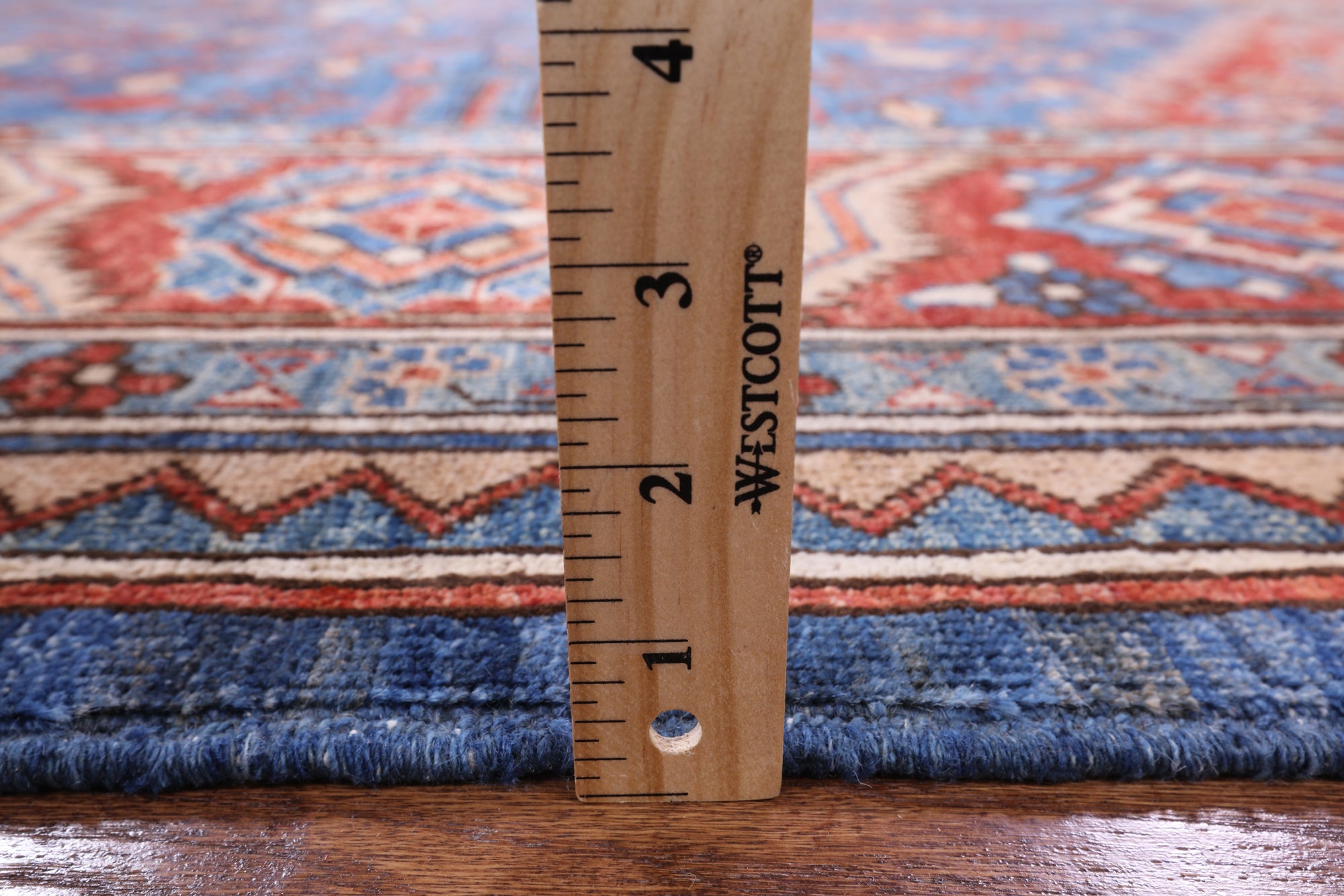 Blue Persian Fine Serapi Hand Knotted Wool Rug - 8' 2" X 9' 9" - Golden Nile