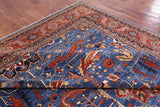 Blue Persian Fine Serapi Handmade Wool Rug - 9' 11" X 13' 7" - Golden Nile