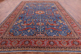 Blue Persian Fine Serapi Handmade Wool Rug - 9' 11" X 13' 7" - Golden Nile