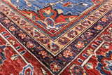 Blue Persian Fine Serapi Handmade Wool Rug - 9' 11" X 13' 7" - Golden Nile