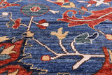 Blue Persian Fine Serapi Handmade Wool Rug - 9' 11" X 13' 7" - Golden Nile