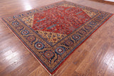 Red Persian Fine Serapi Hand Knotted Wool Rug - 8' 11" X 11' 6" - Golden Nile