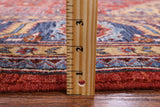 Red Persian Fine Serapi Hand Knotted Wool Rug - 8' 11" X 11' 6" - Golden Nile