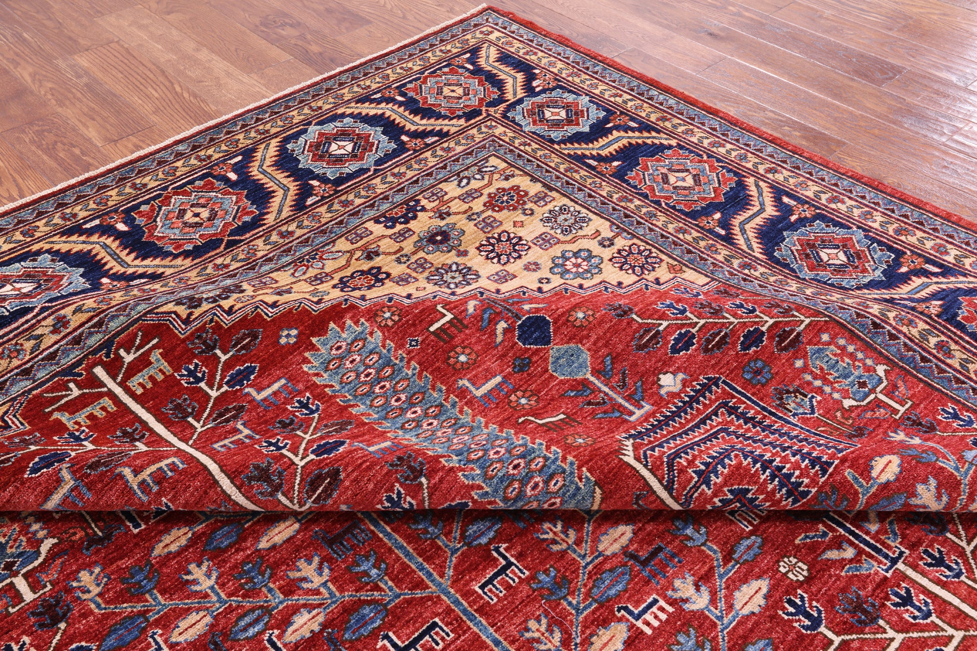 Red Persian Fine Serapi Handmade Wool Rug - 8' 11" X 11' 10" - Golden Nile